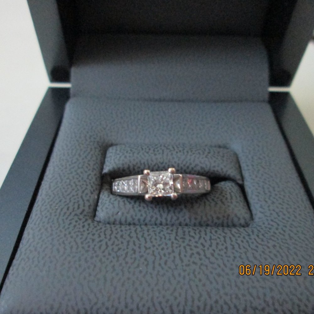 TOLKOWSKI 14K White Gold Princess Cut Diamond 1.33CTTW Engagement Ring